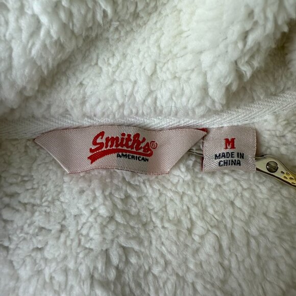 Smiths American Aztec Pattern Fleece Vest Sz Medium Full Zip Faux Sherpa Lining - Picture 4 of 10